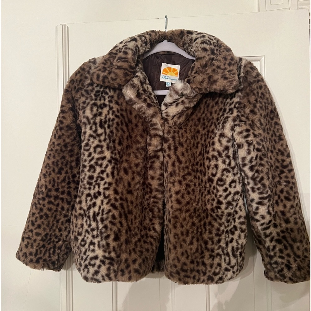 C&C California girls faux leopard jacket - Size 11/12